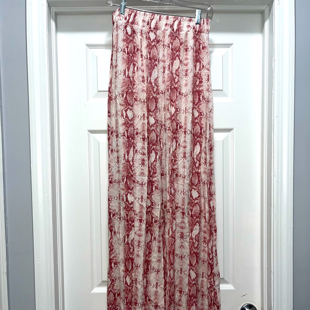 Snakeskin print palazzo pants